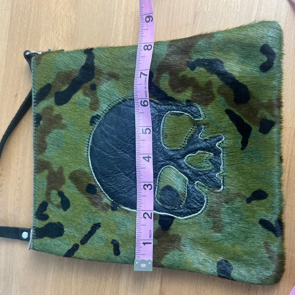 Leather Pony Hair Camo Skull Grunge Crossbody Bag Boho Y2k‎ 2000s